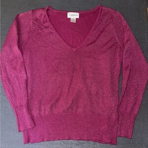 Vintage Chadwick’s V-Neck Magenta Sparkly Sweater